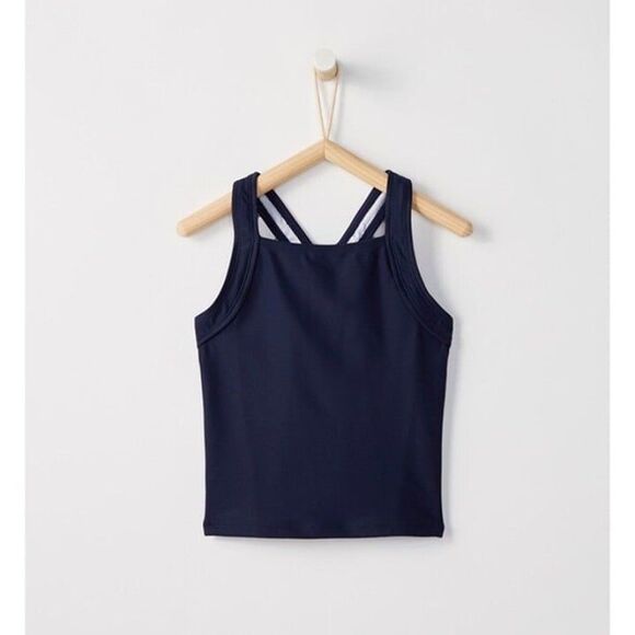 Hanna Andersson Girls Navy Blue Tankini Top Size 5 - Picture 1 of 6